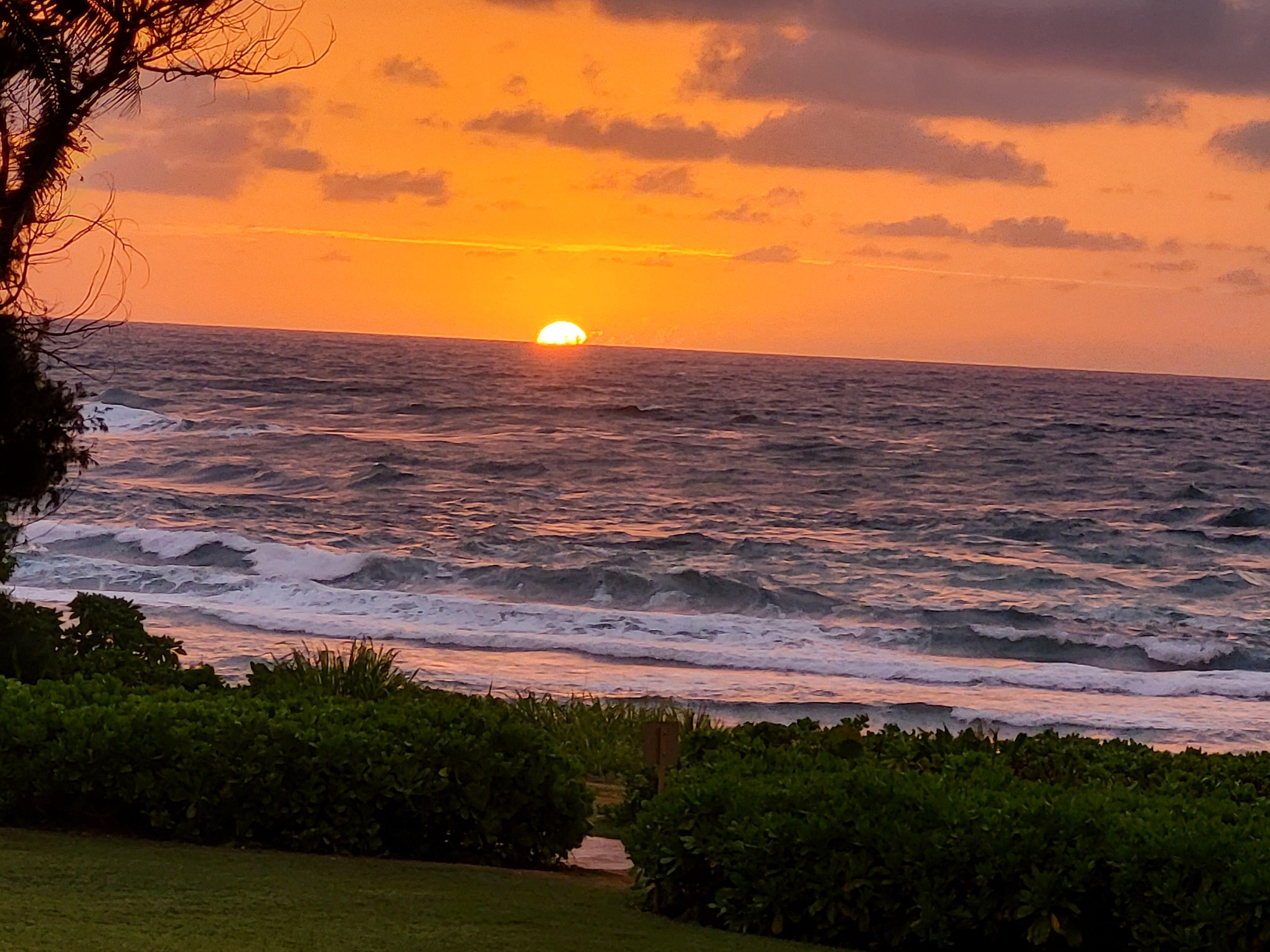 Sunrise out the living room window.