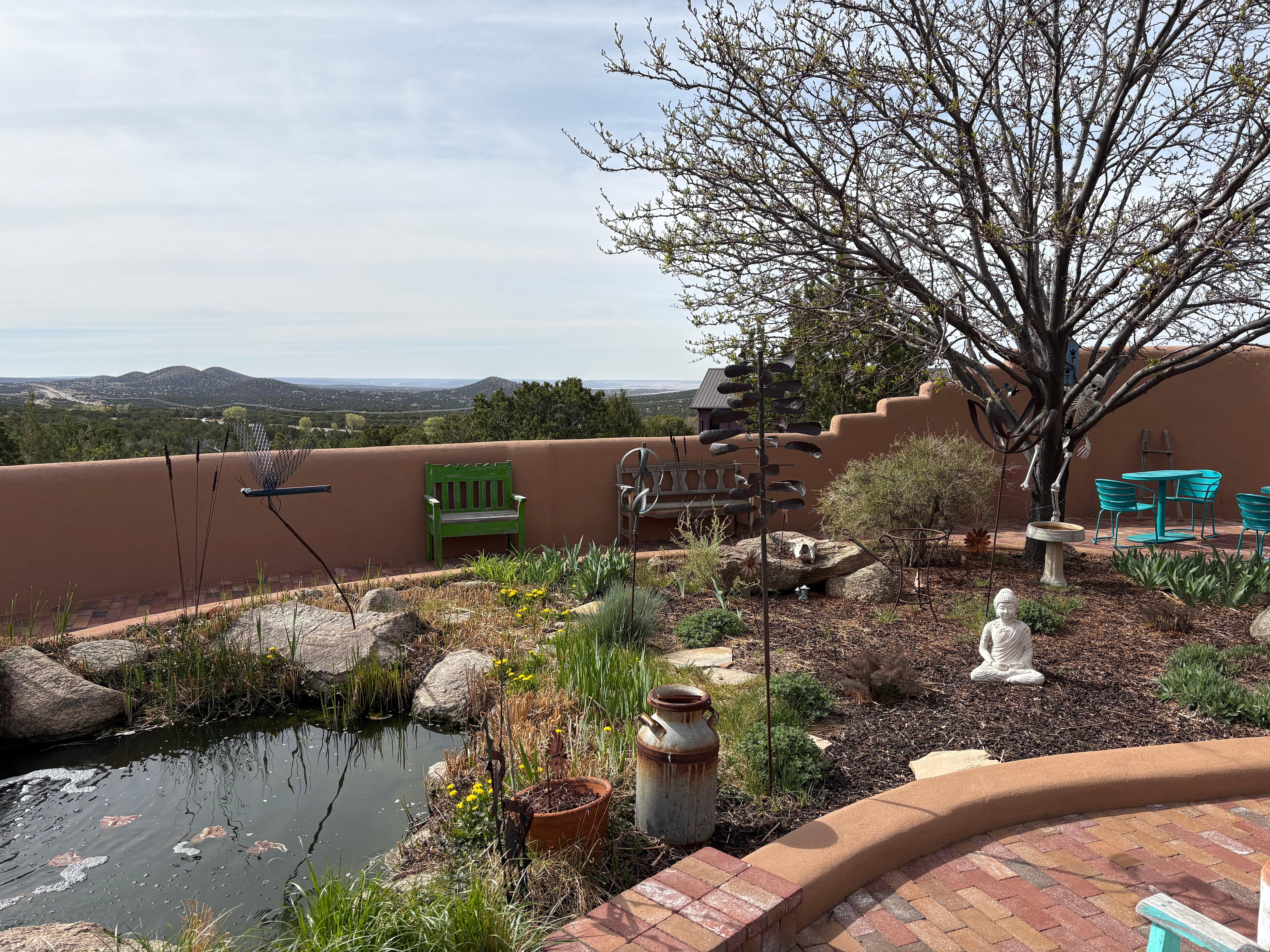 View SE with pond in foreground. 