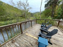 Deck overlooking river across from property.