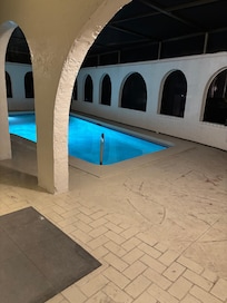 Night view of heated pool