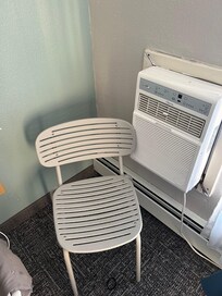 Hard metal chair for relaxing 🙁