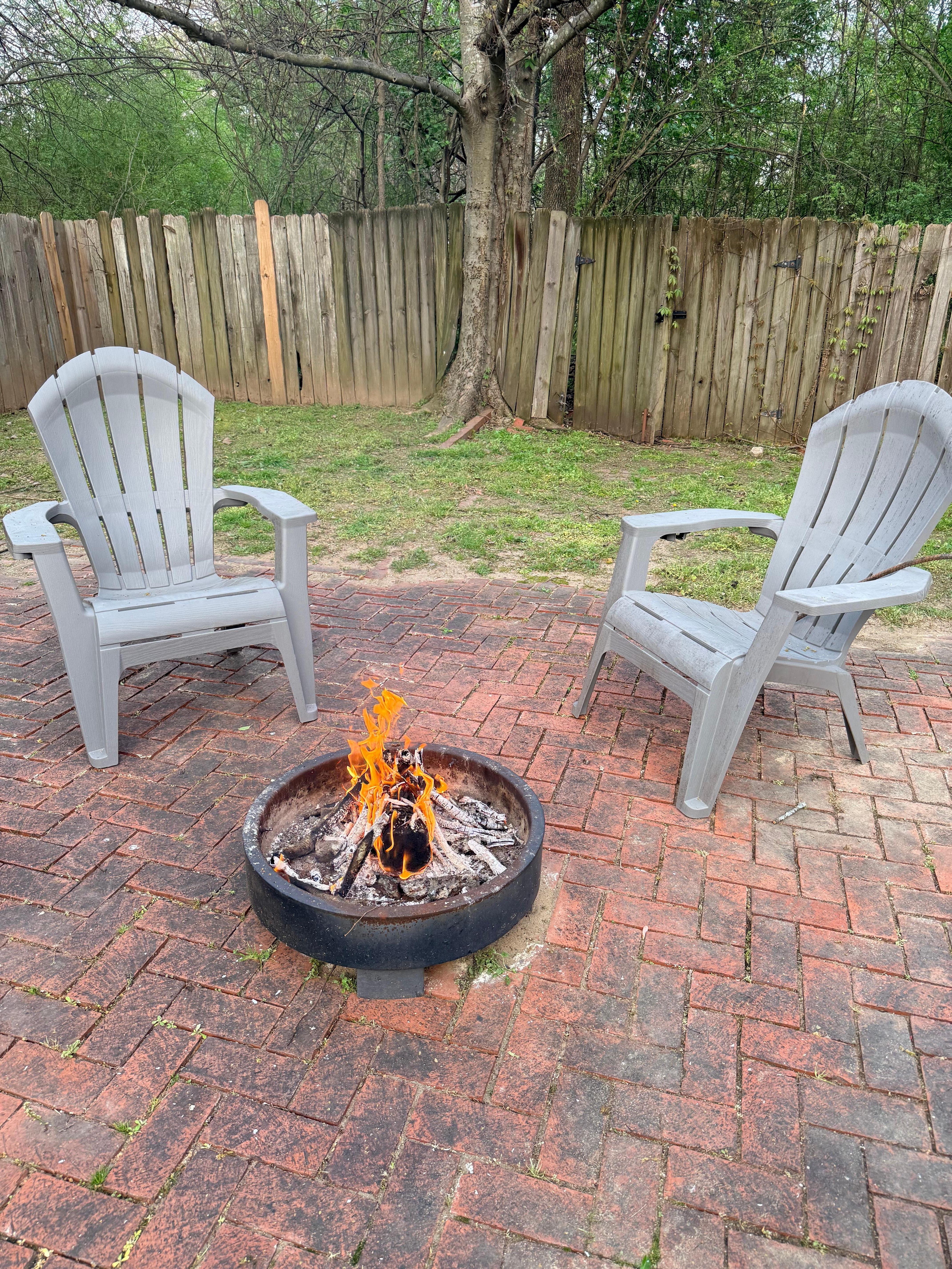 I wish I would’ve taken a picture of the beautiful deck that is right there next to the fire pit area. We didn’t use it, but there was a grill and all of the equipment to have a cookout if you wanted to.