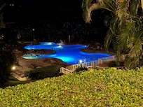 Pool view at night