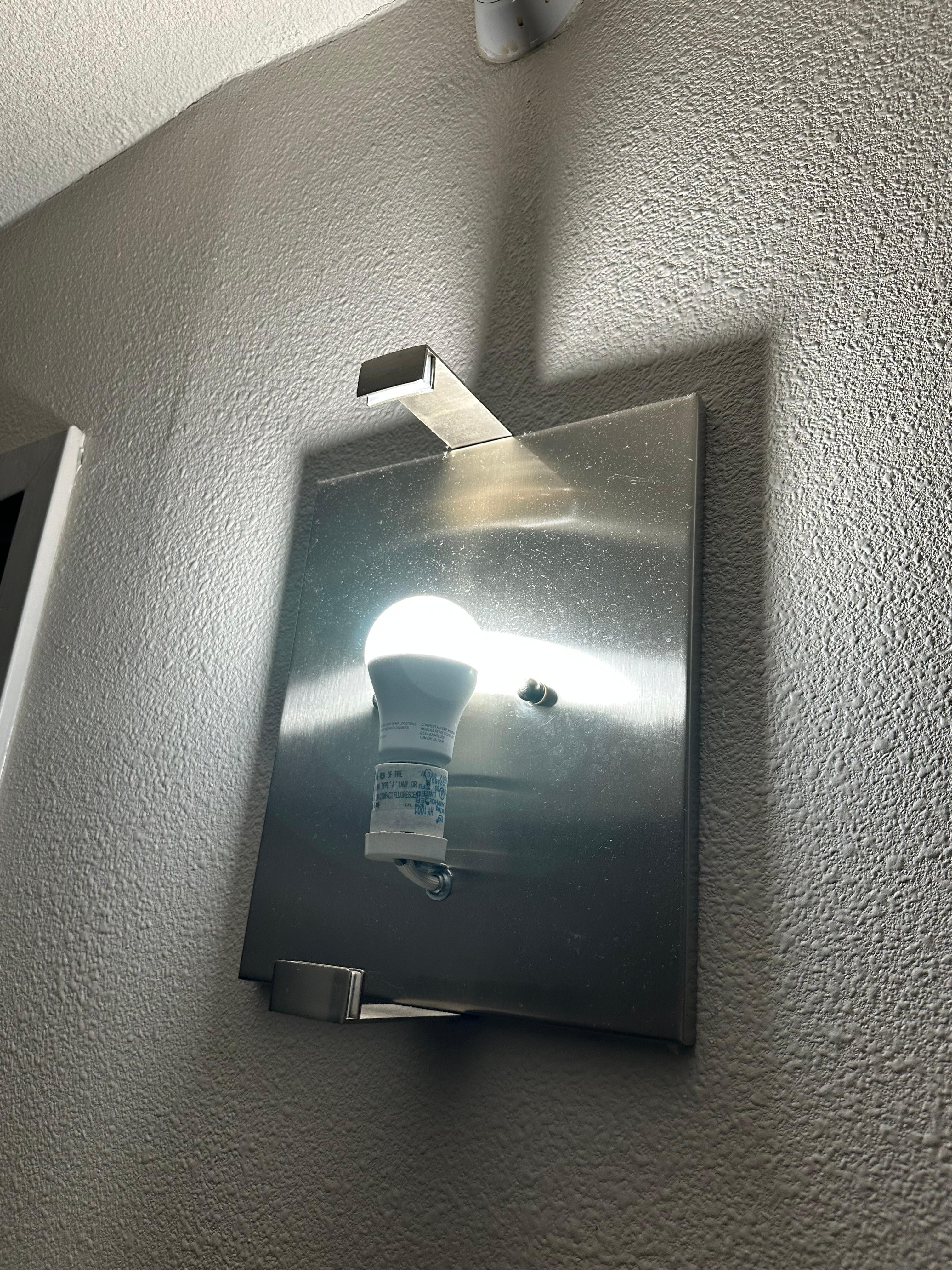 Light fixture broken.