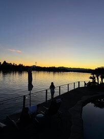 Sunset and high tide