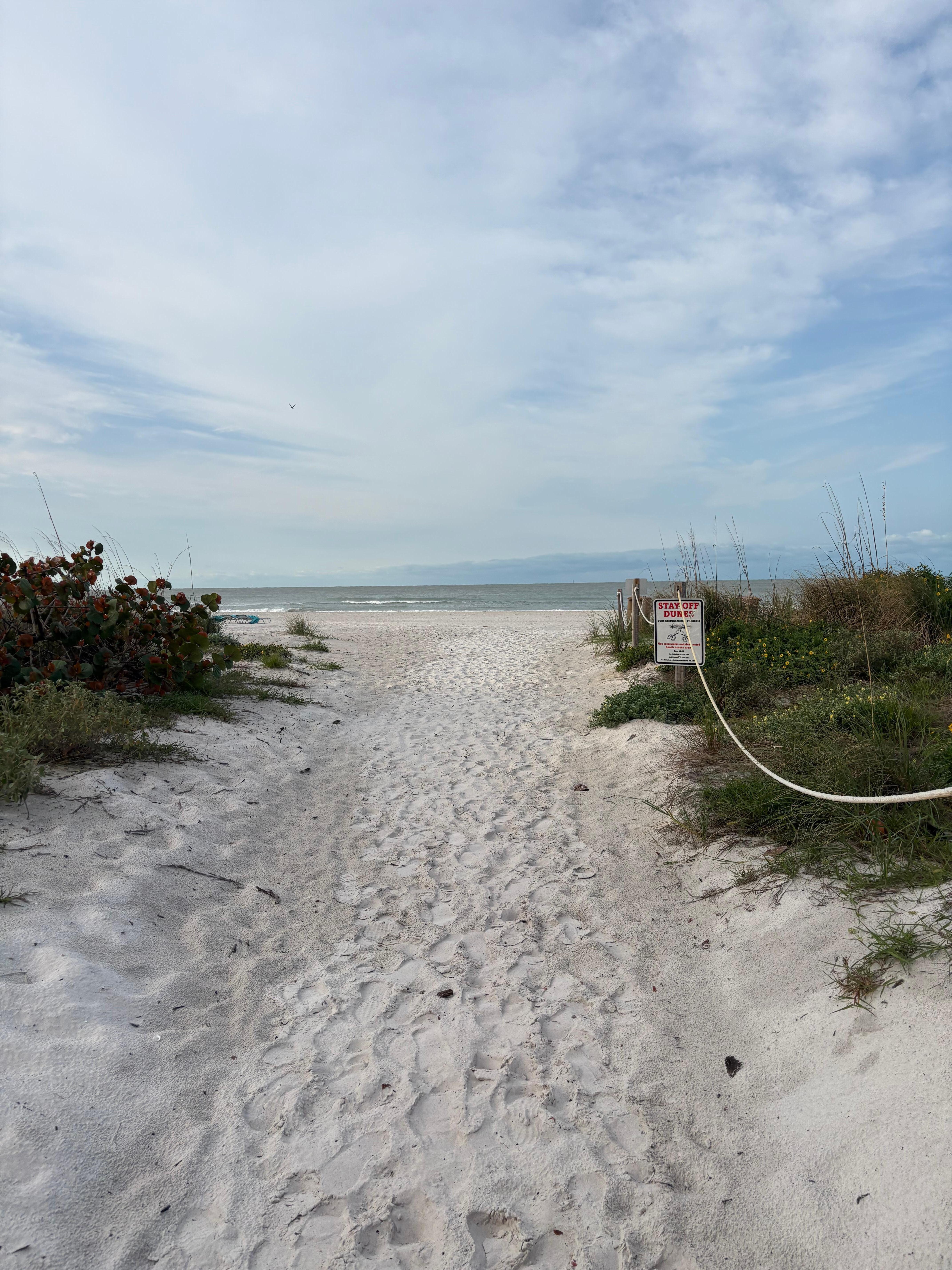 View from beach entrance across the street. 