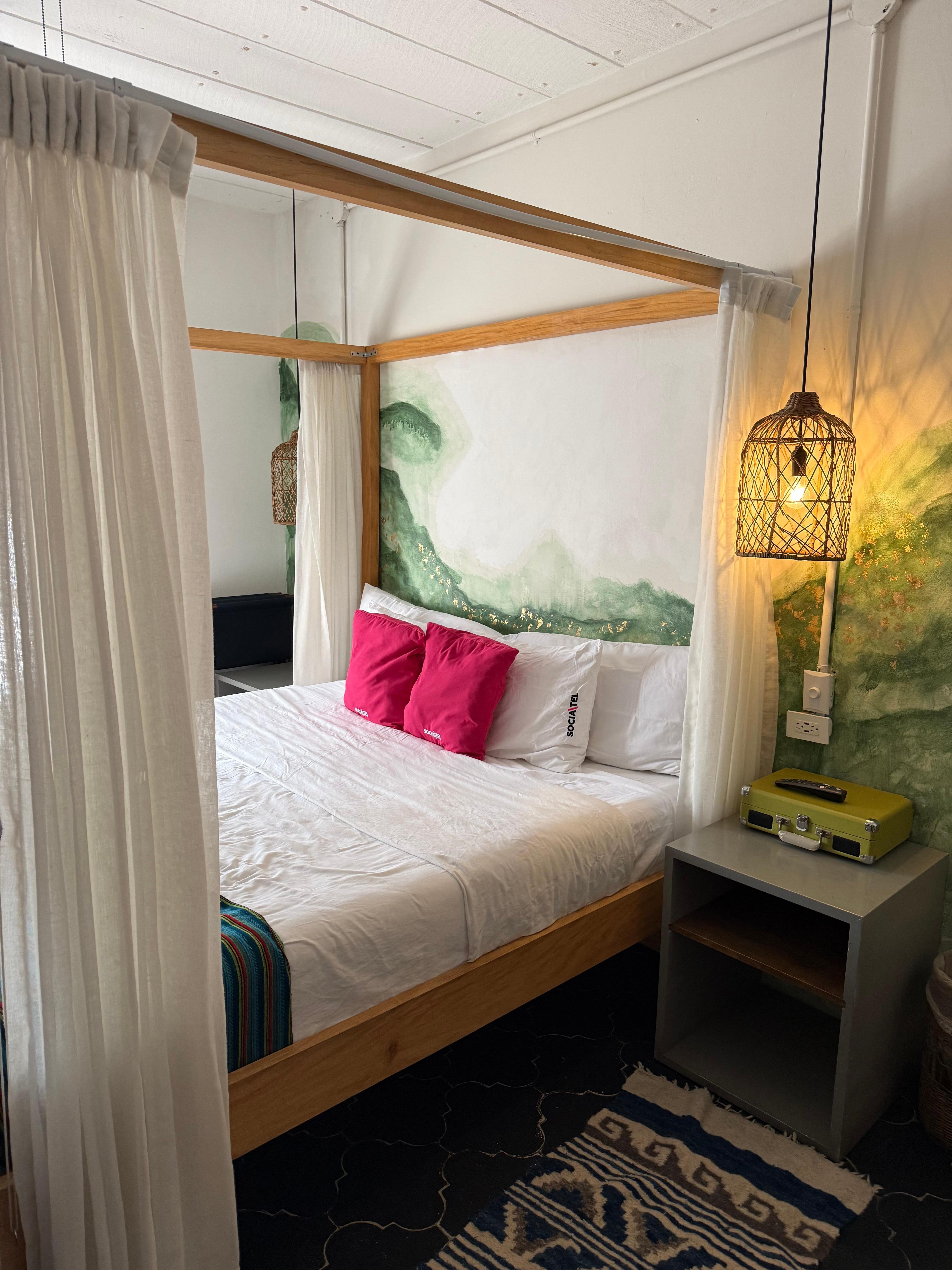 King size bed fan above helped 