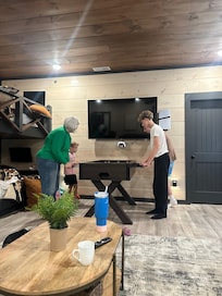 Enjoying the games upstairs