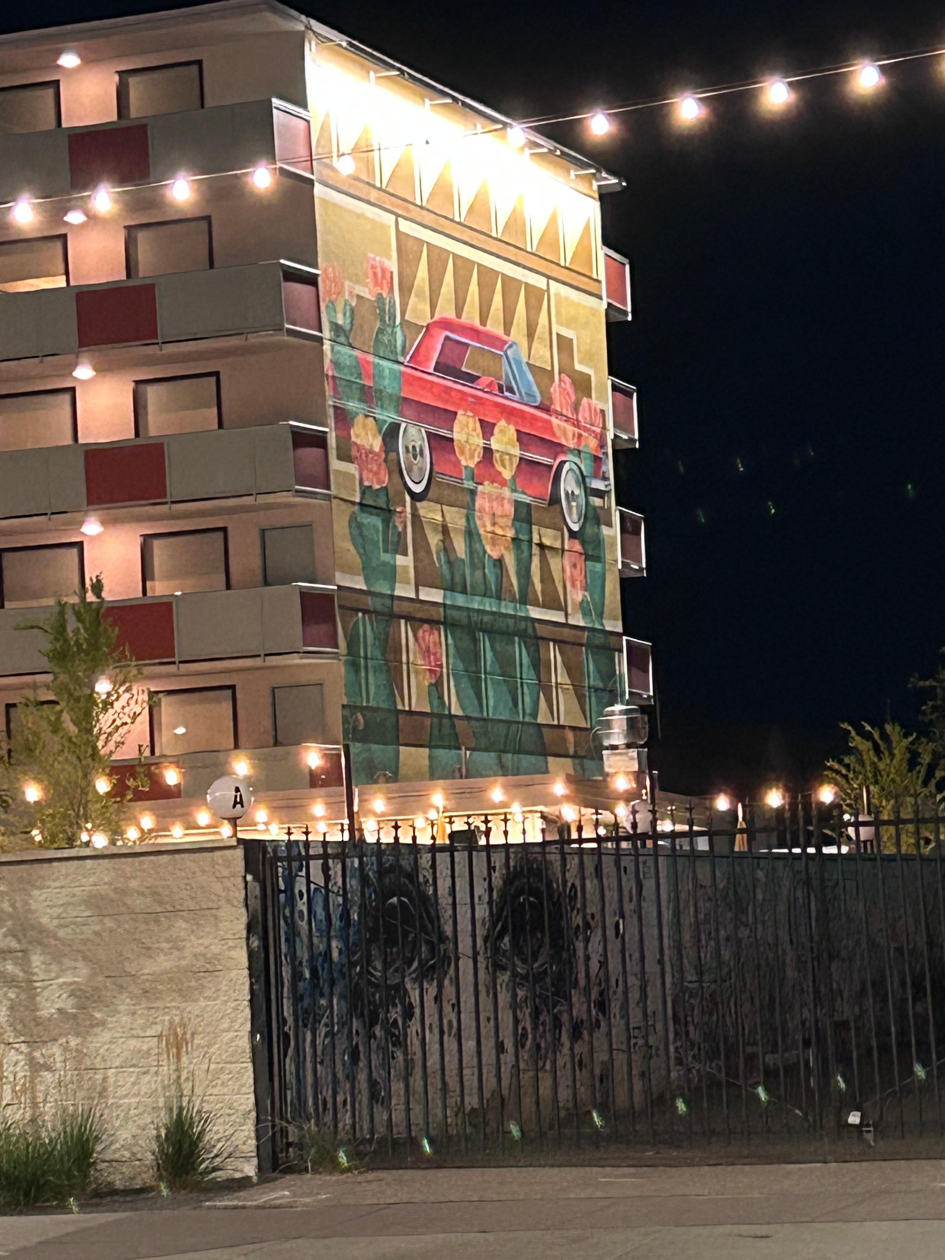 Painting on the side of the building 