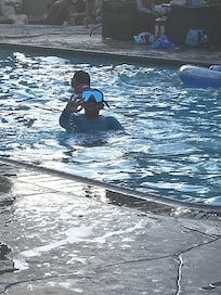 Grandbabies enjoying the pool!