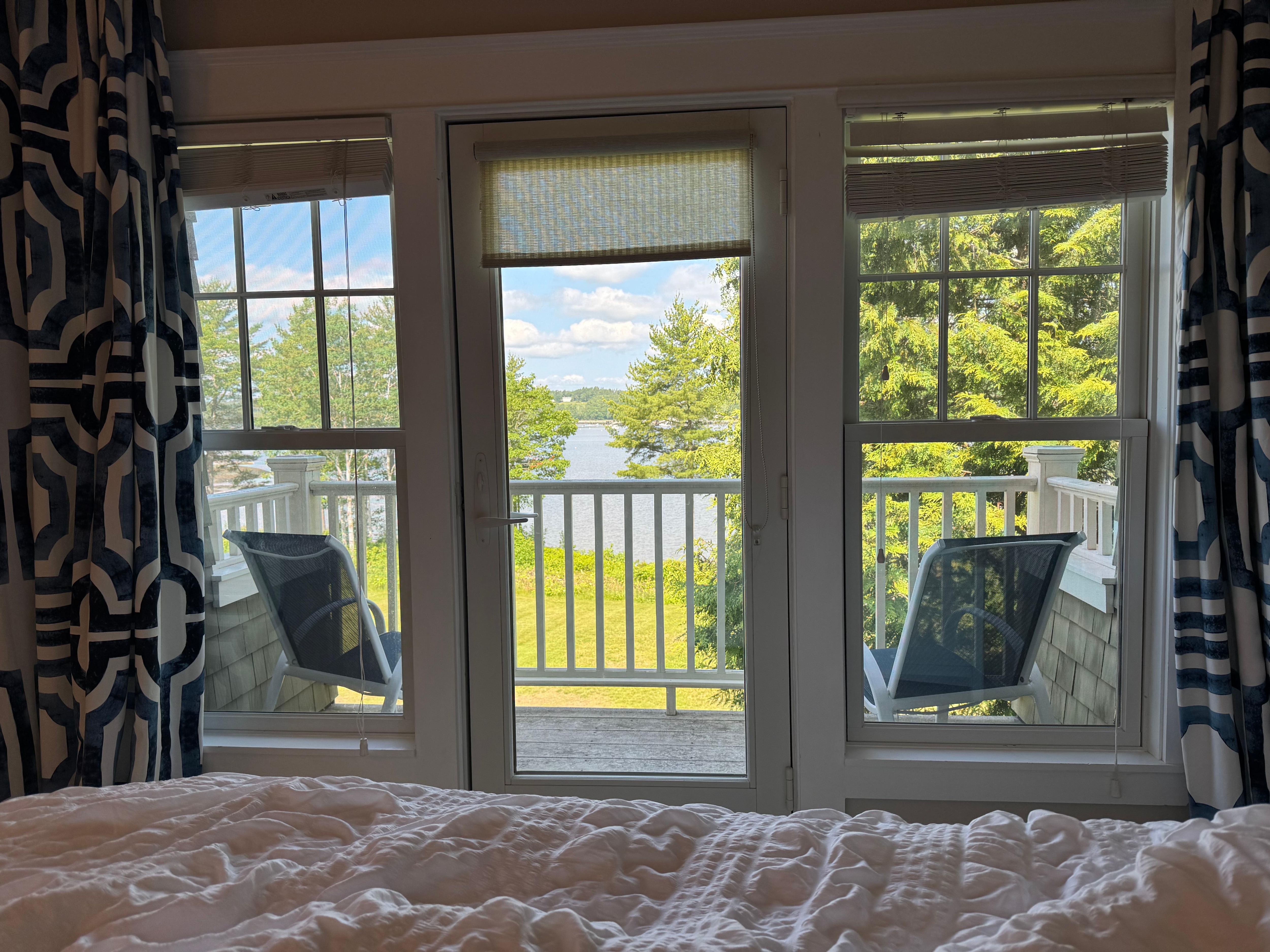 View from the bed of the upstair king bedroom