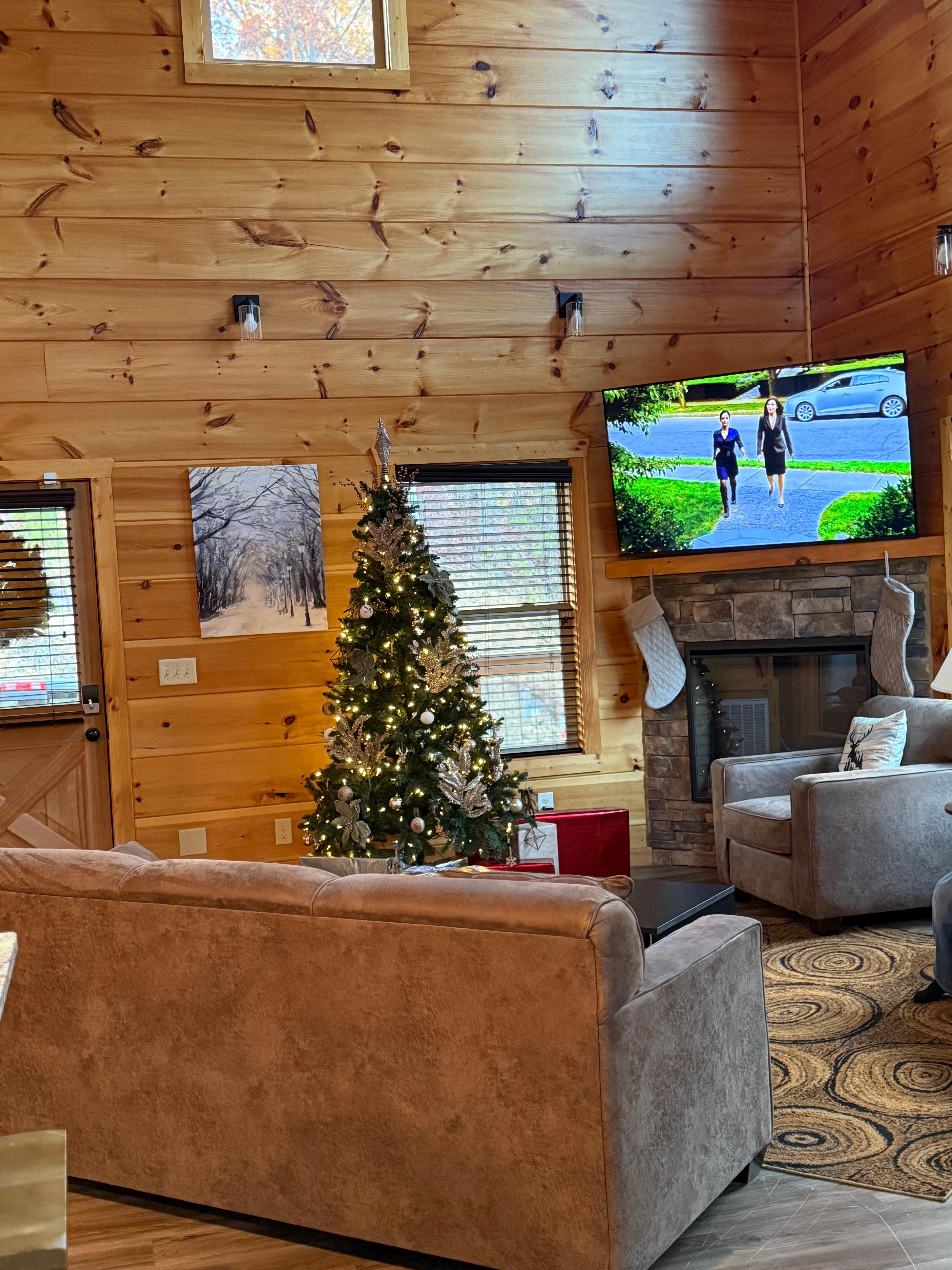 Sitting area with Christmas decoration