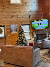 Sitting area with Christmas decoration