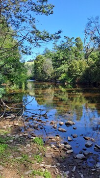Just a few steps from the back of the Dorset Hotel, Cascade River.