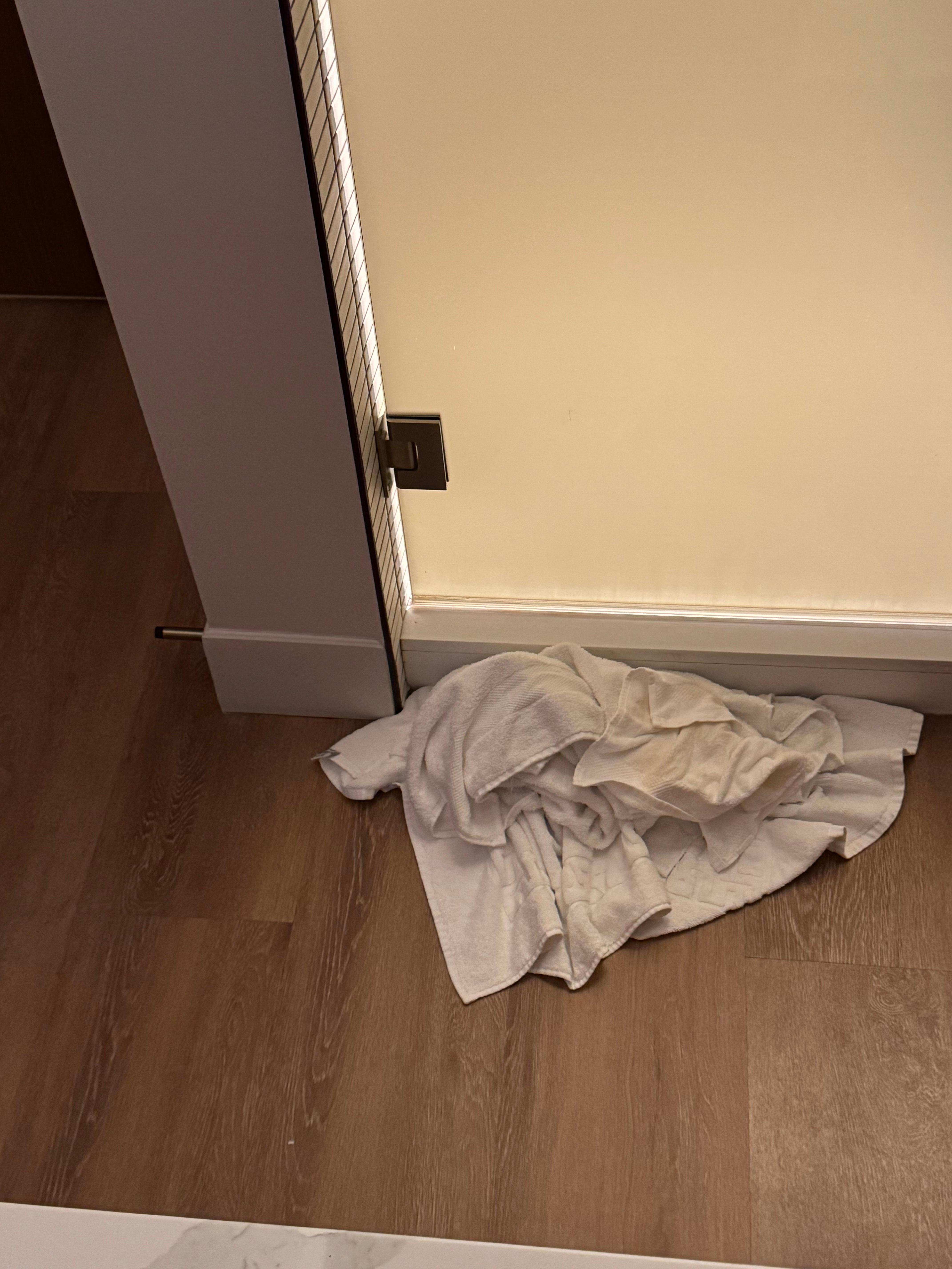 Water leaking bathroom door 