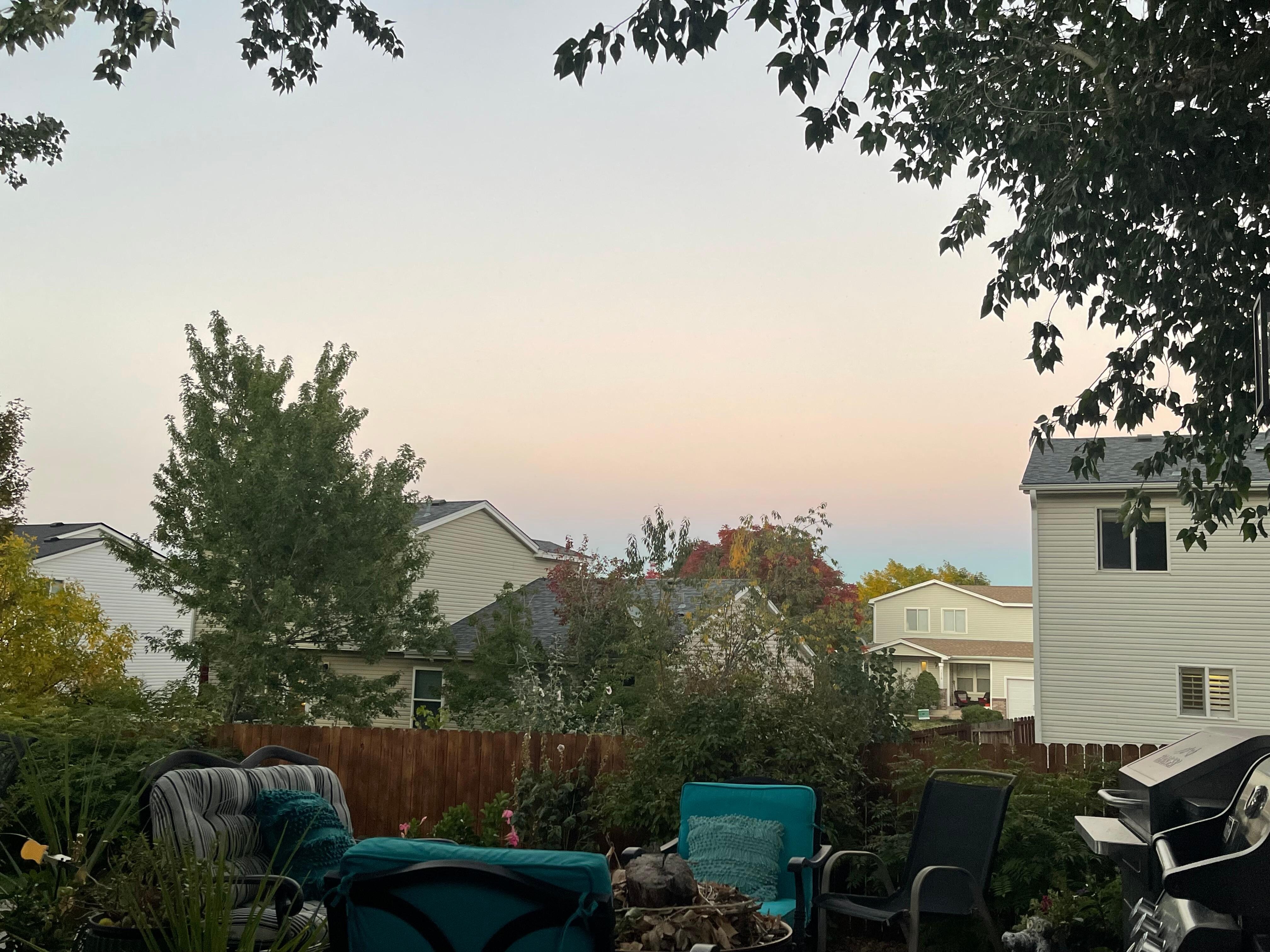 Sunset from backyard patio