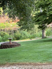 Front view of yard and lake
