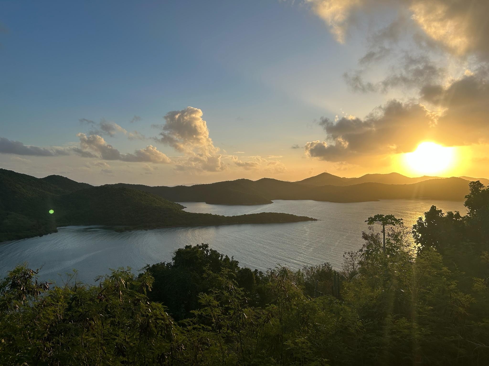 View from patio at sunrise 