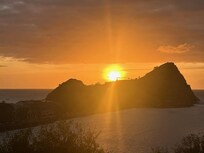 Sunset views every evening from the covered patio.