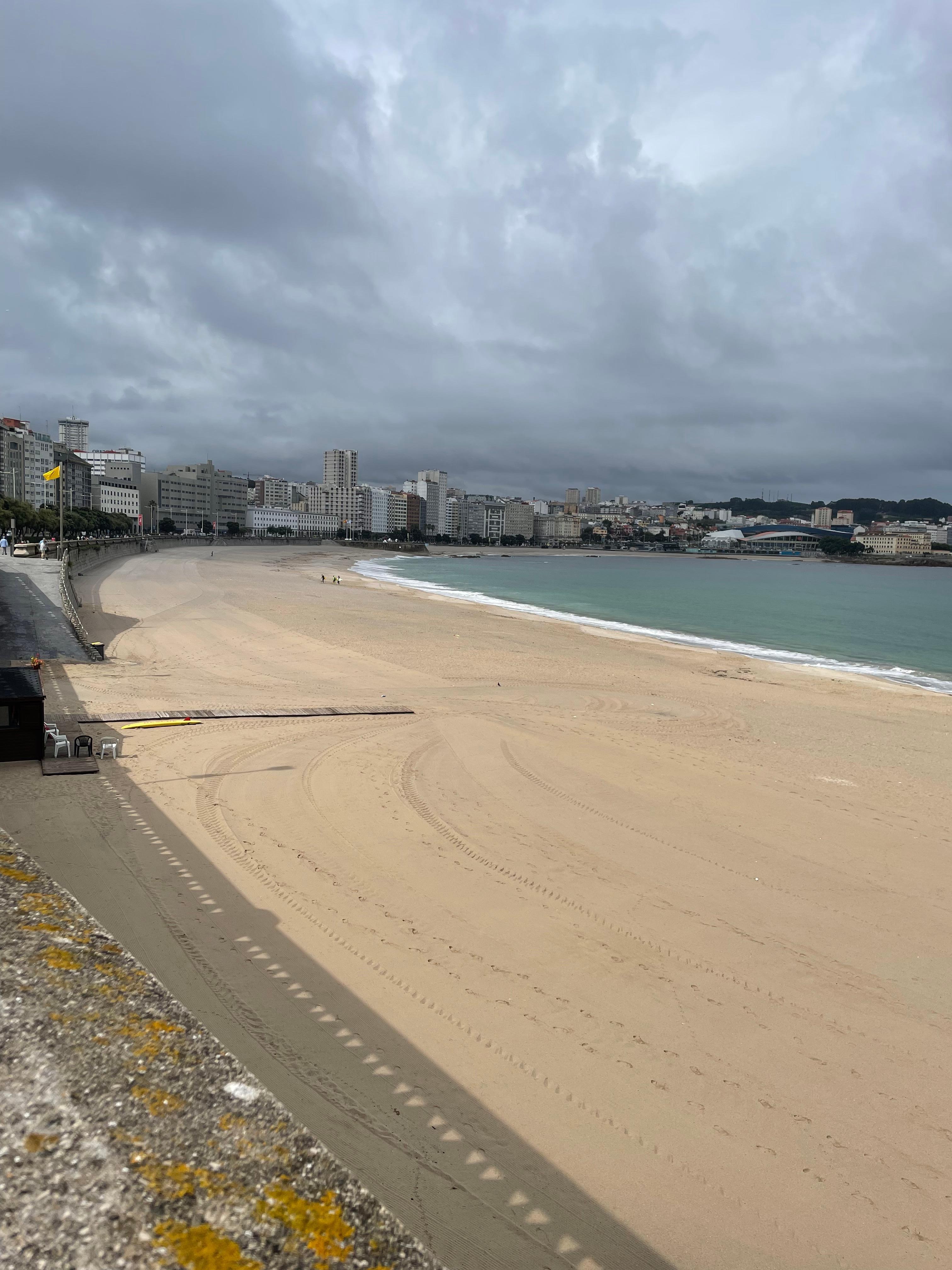 Beach without bathers on a gloomy day