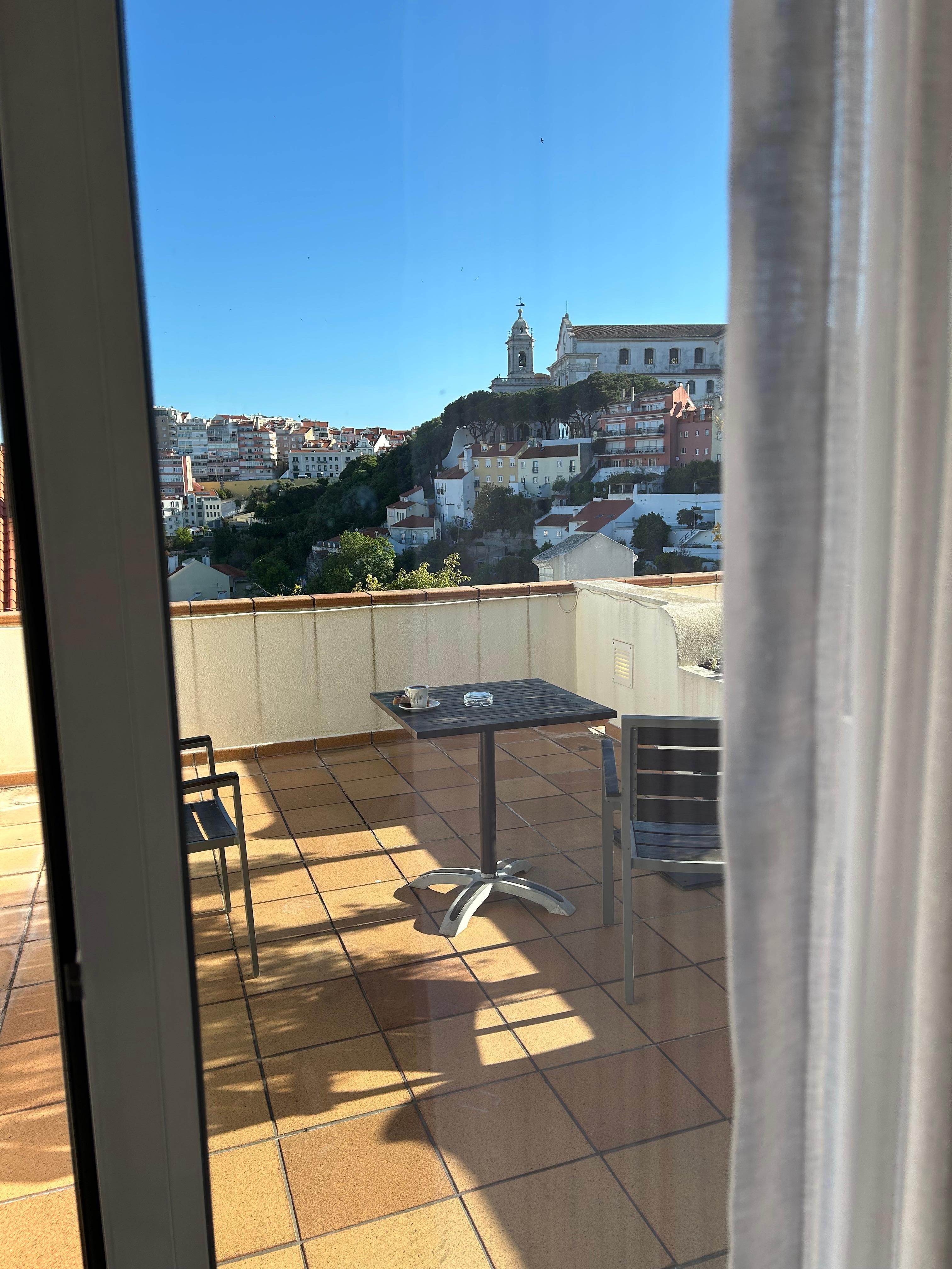We had a huge balcony with views of both old Lisbon to the right and new Lisbon to the left.