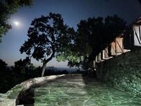 Full Harvest Moon shining down on Mt Nebo Pavilion