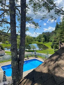 Our deck overlooked the pool and ponds