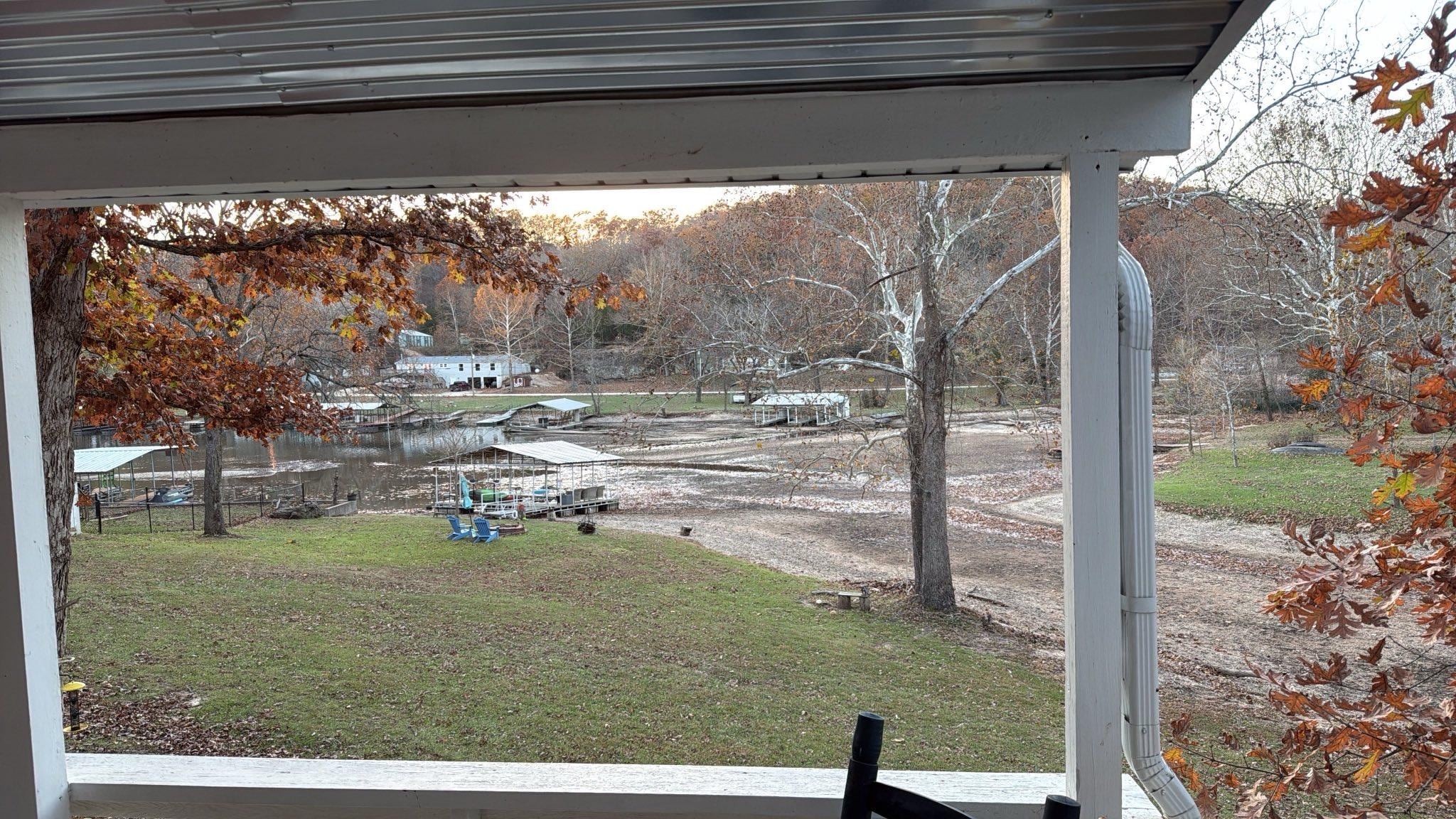 Wider view from the front door of the cabin 