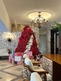 Lobby at Christmas time