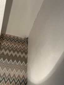Moist in the wall corners and bathroom
