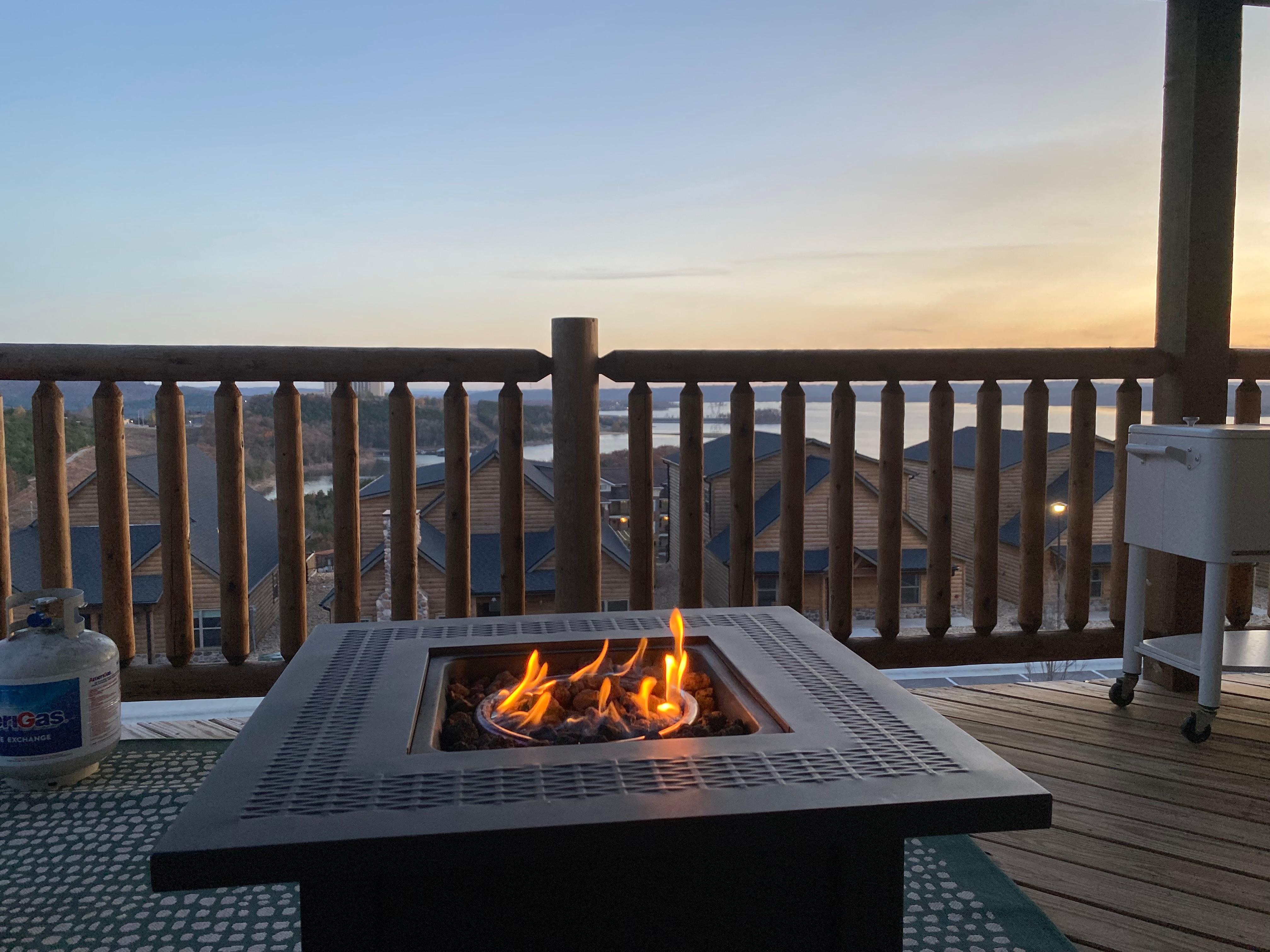 Relaxing with views of the lake