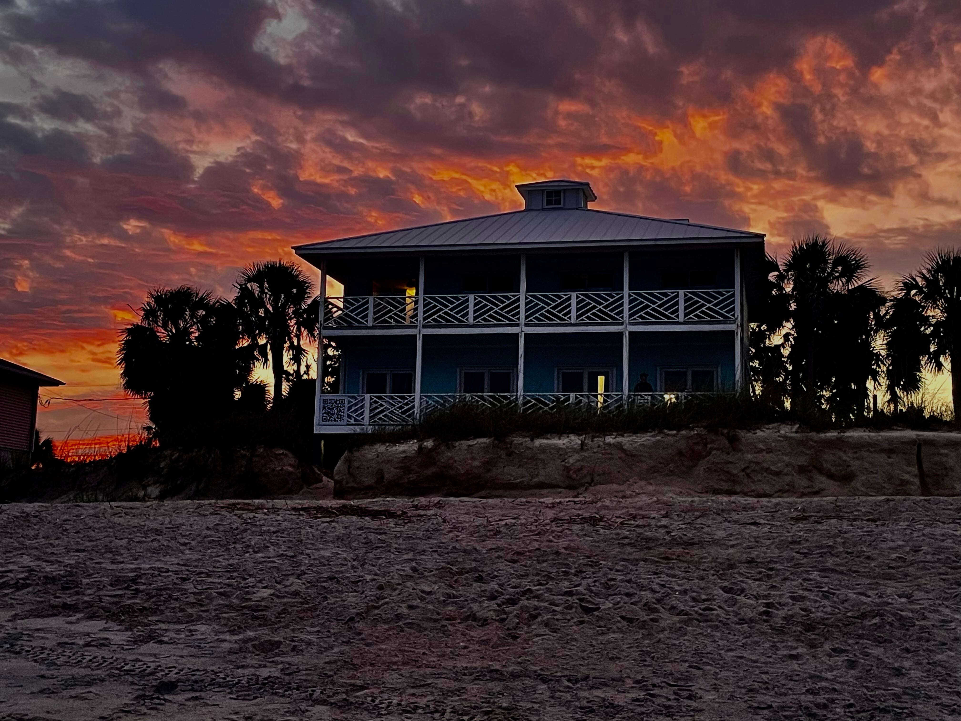 Sunset behind Island Manor