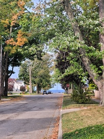 This is the view of Lake Michigan from the front of the house.
