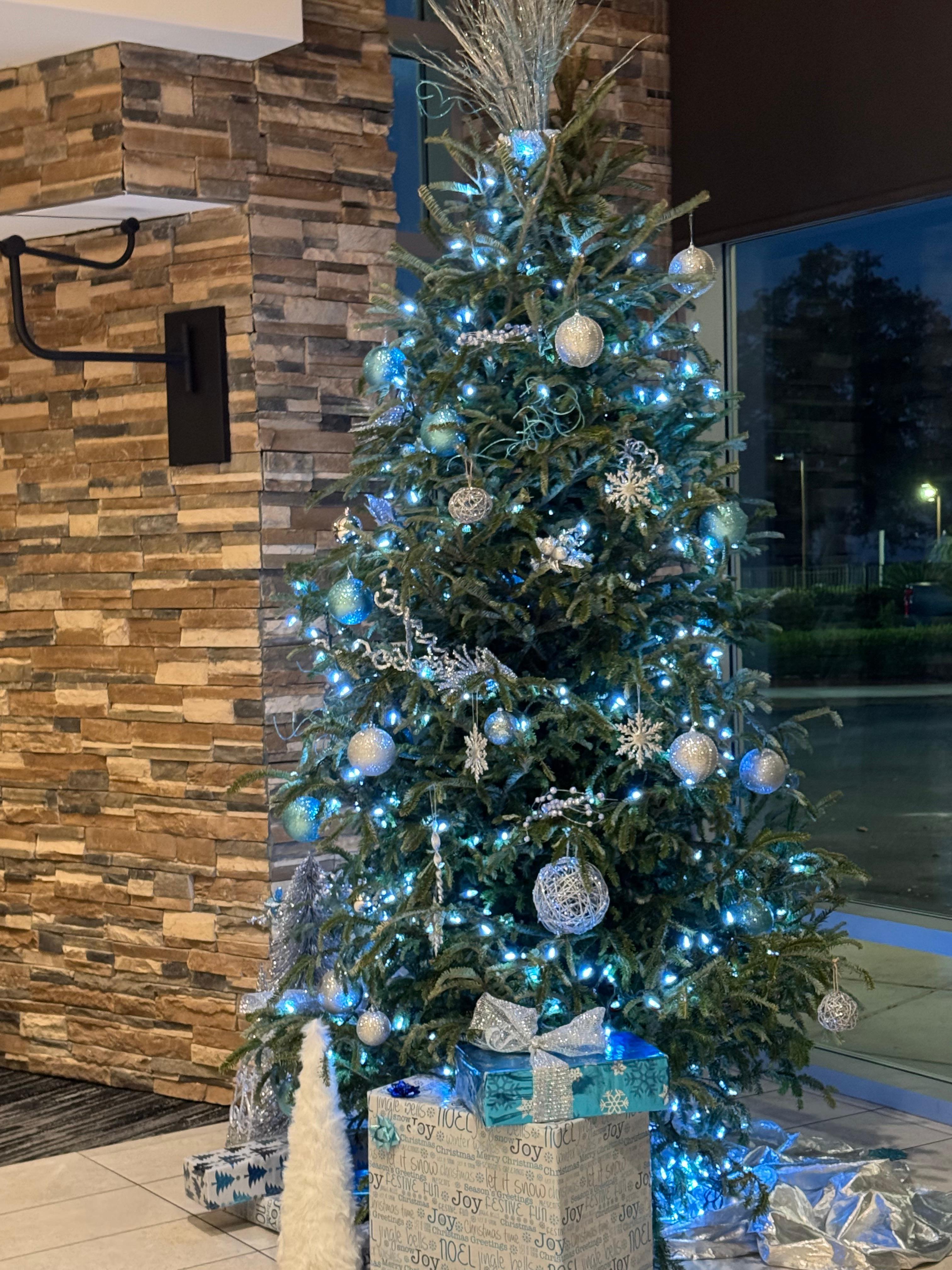 The beautiful Christmas tree inside the lobby