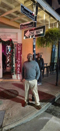 Enjoying the French Quarter night life.