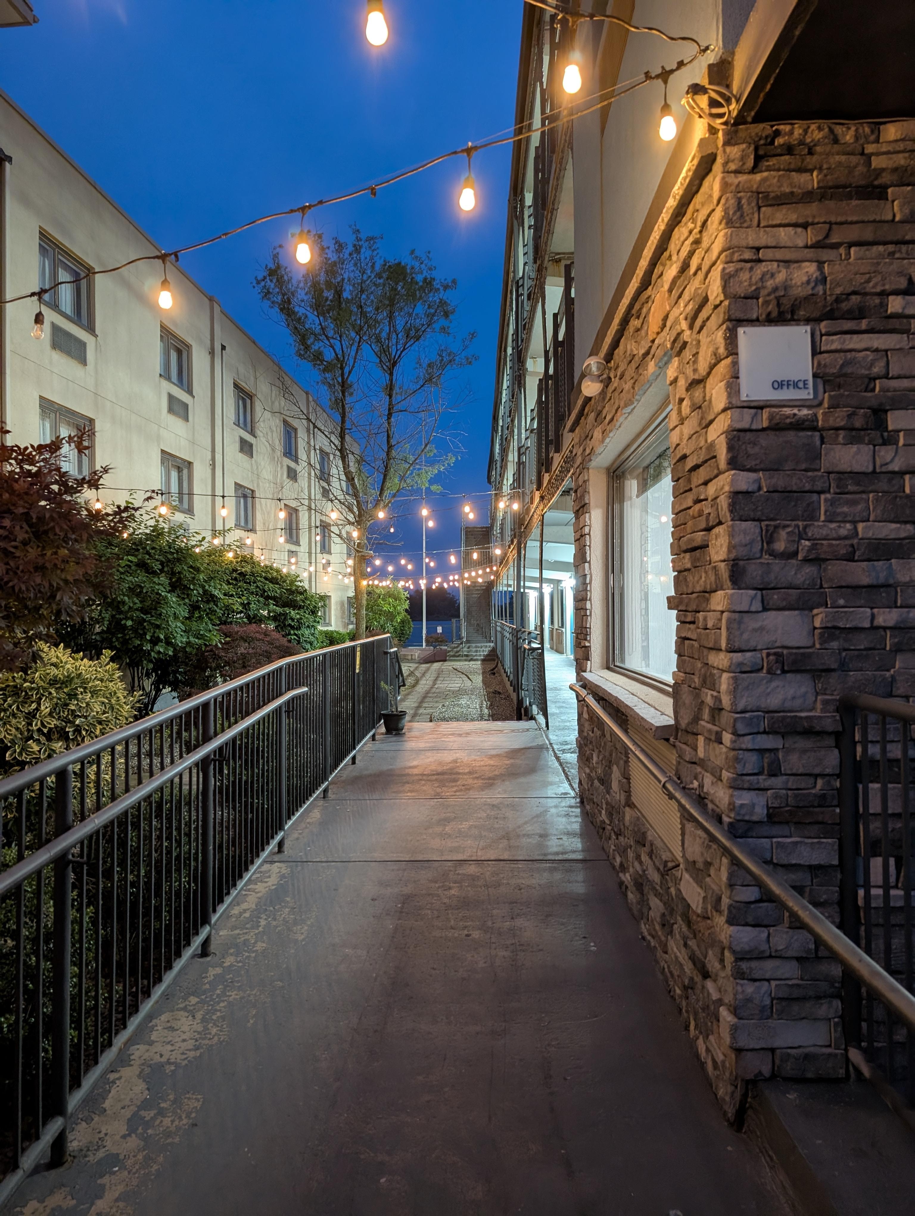 Walkway to rooms/stairs