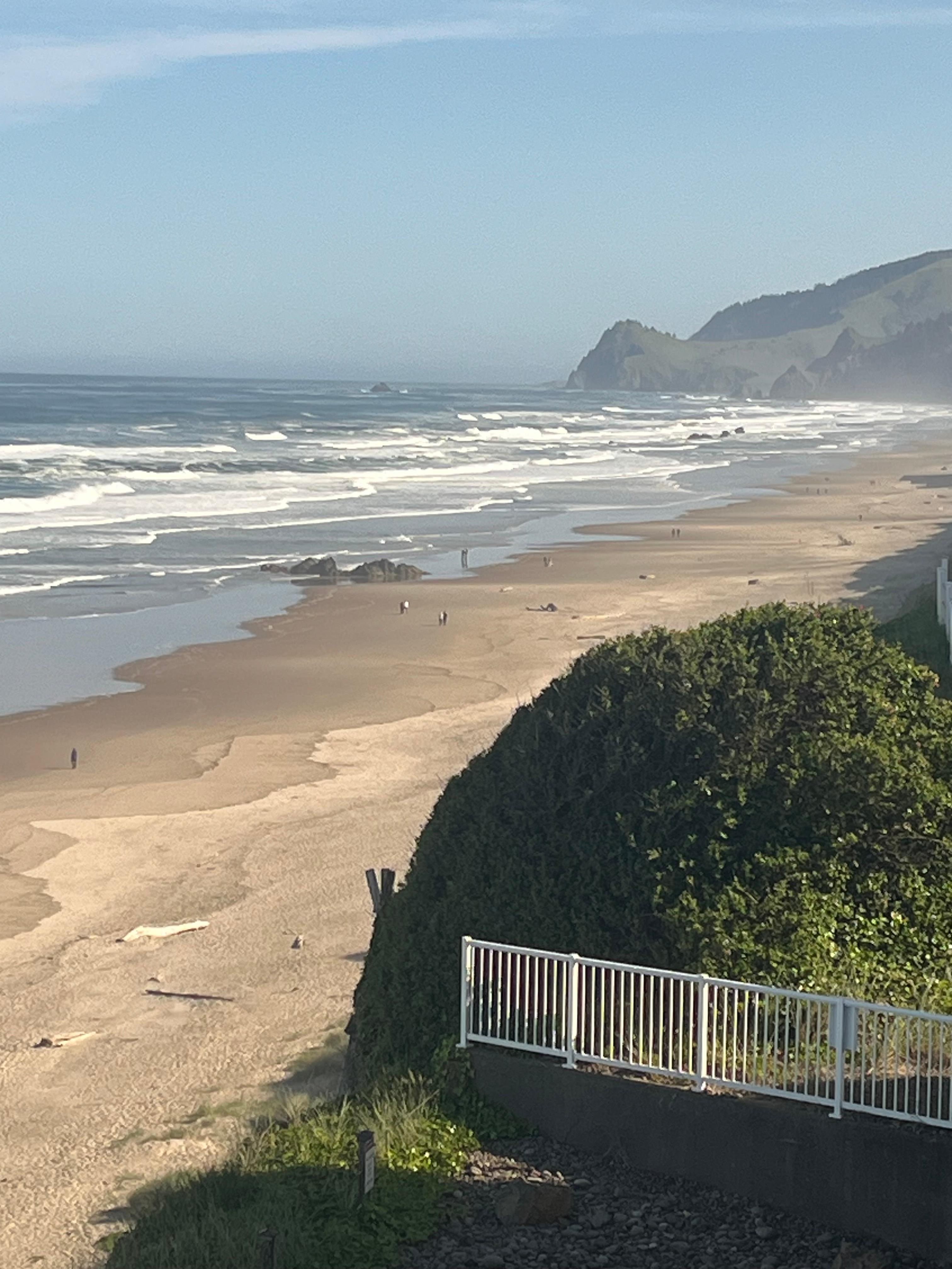 View to the north from the corner window showing Cascade Head