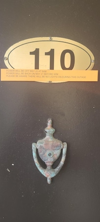 Sign on Rental Unit Door upon arrival