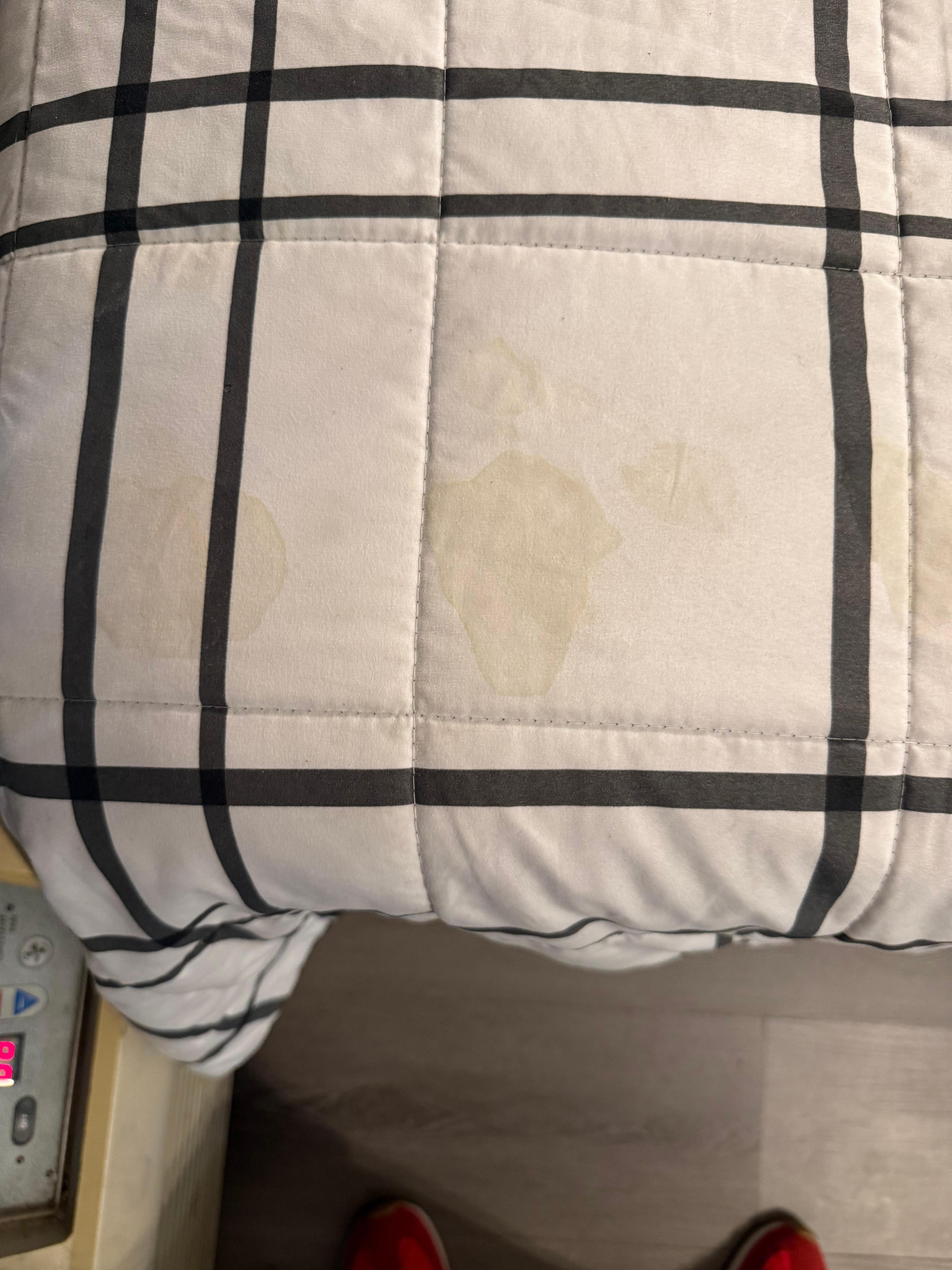 Stains on blankets