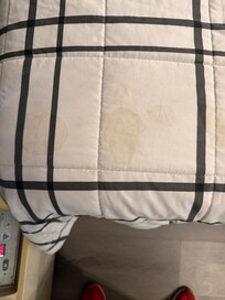 Stains on blankets