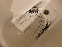 Black water coming from faucet before it cleared