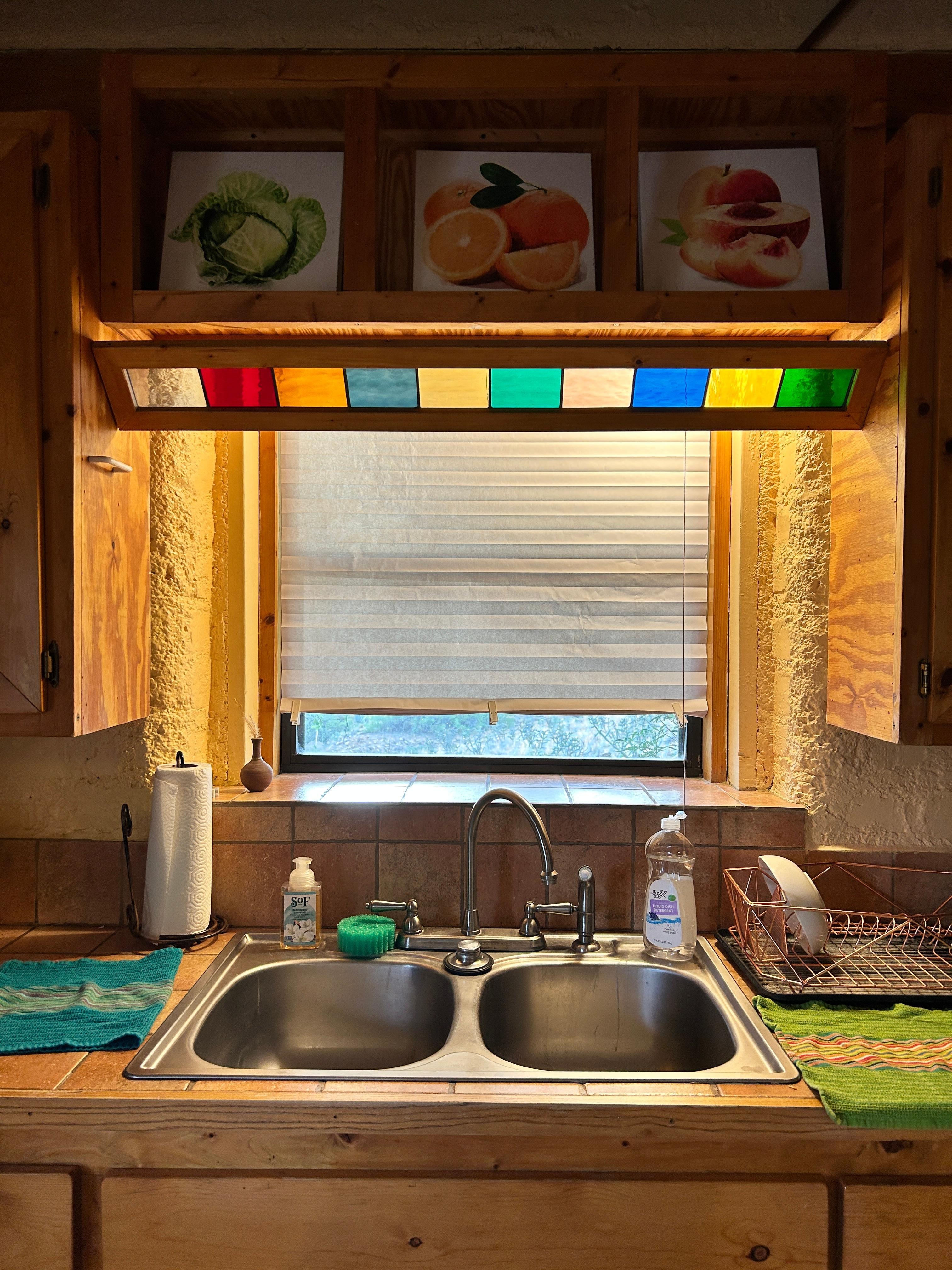 Kitchen Light &Paper Blinds