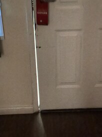 Gap in door to outside.