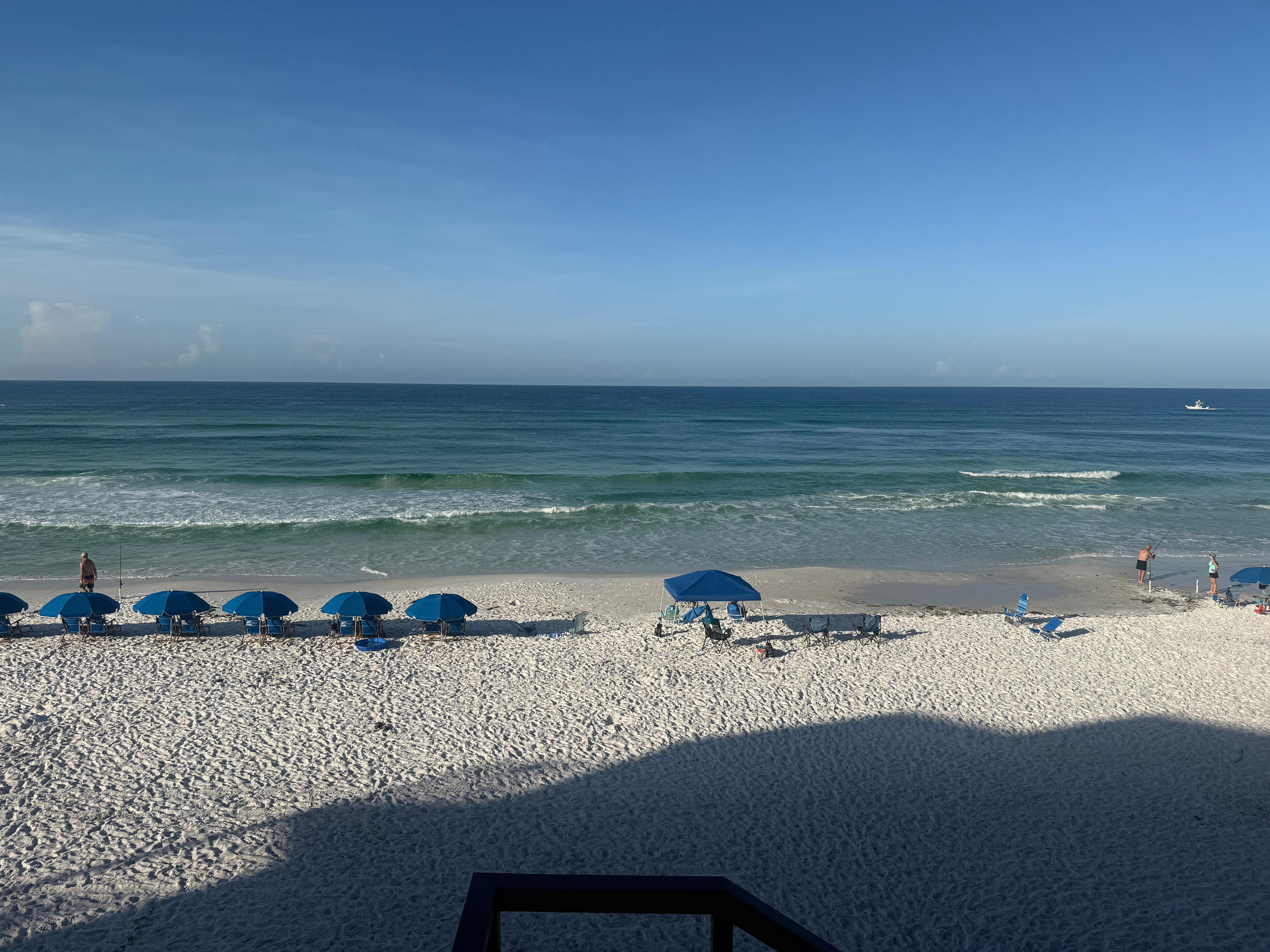 The very uncrowded private beach.