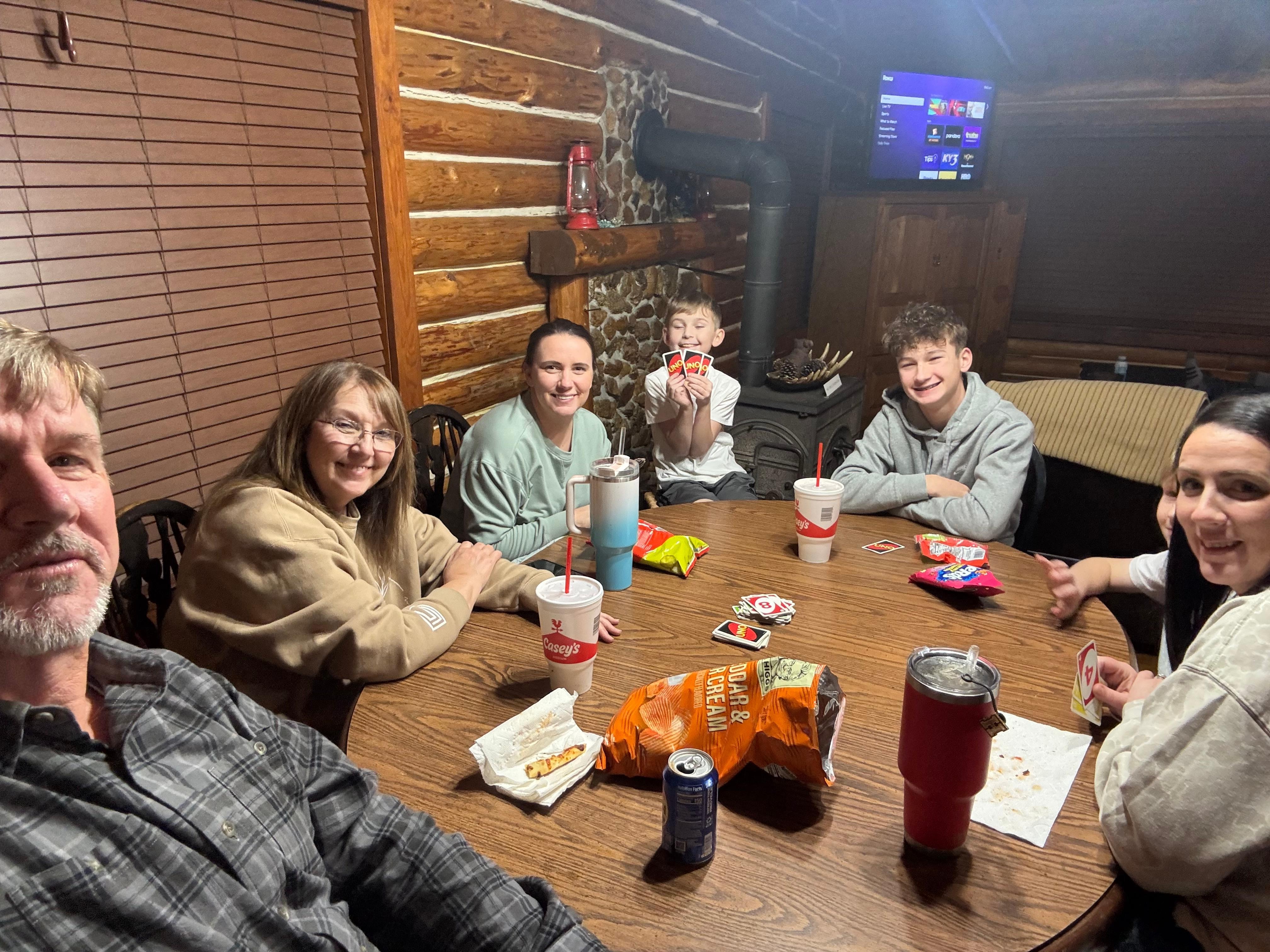 Playing one of many games that are supplied by host.