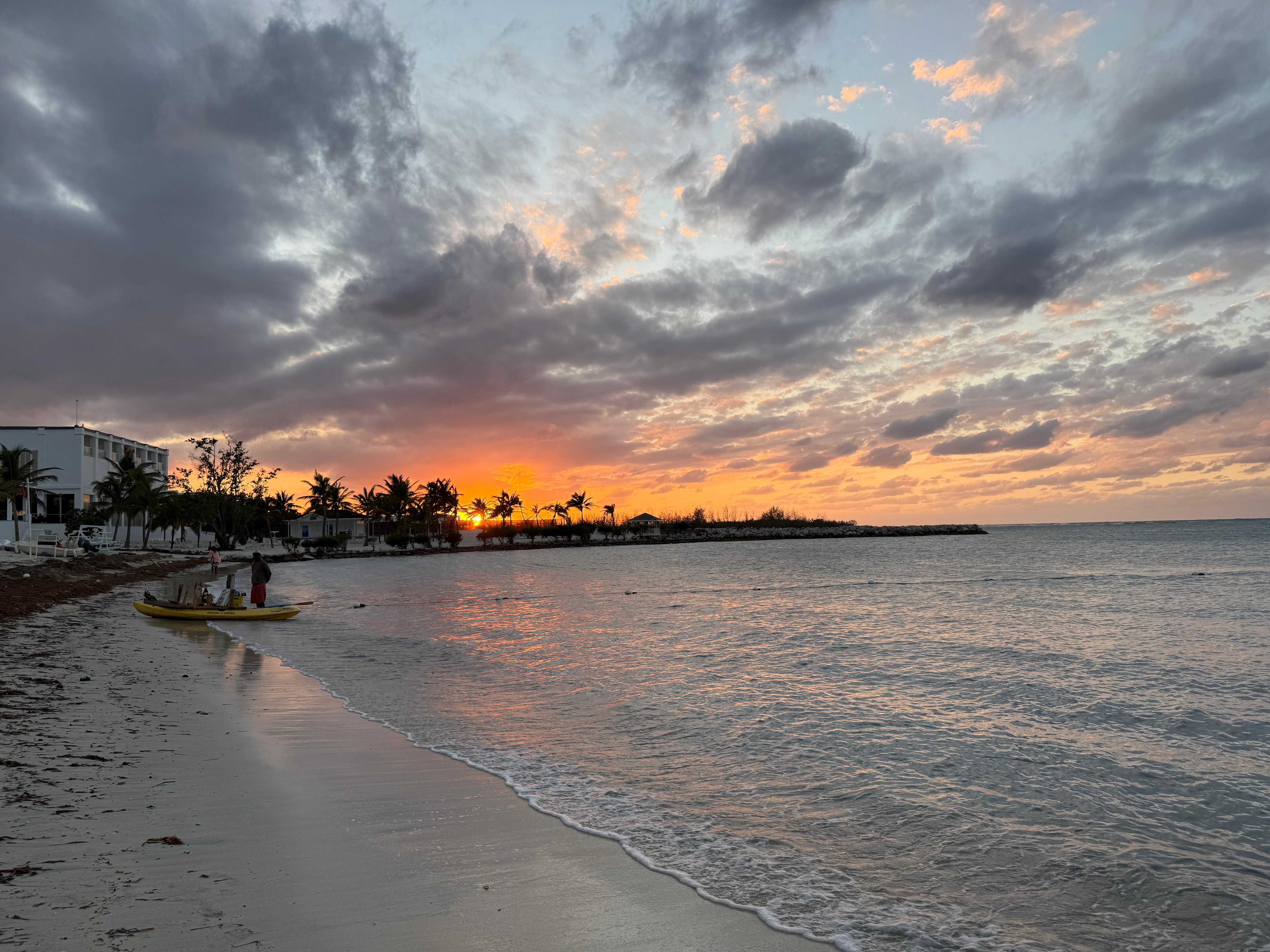 Sunset by the beach.