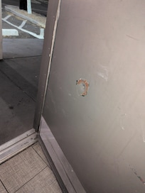 Kinda looks like a bullet that didn't fully penetrate