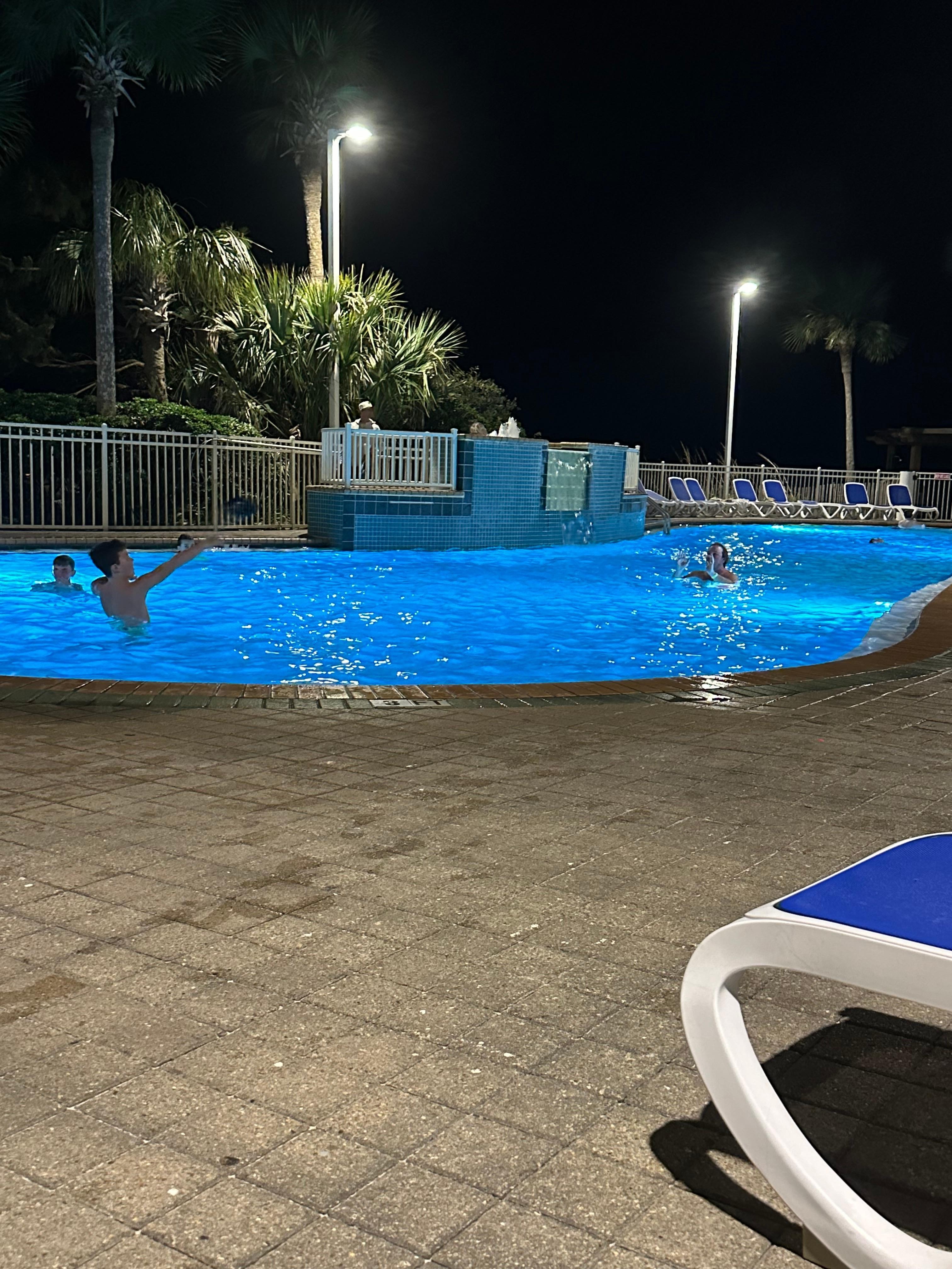 Football in one of the pools