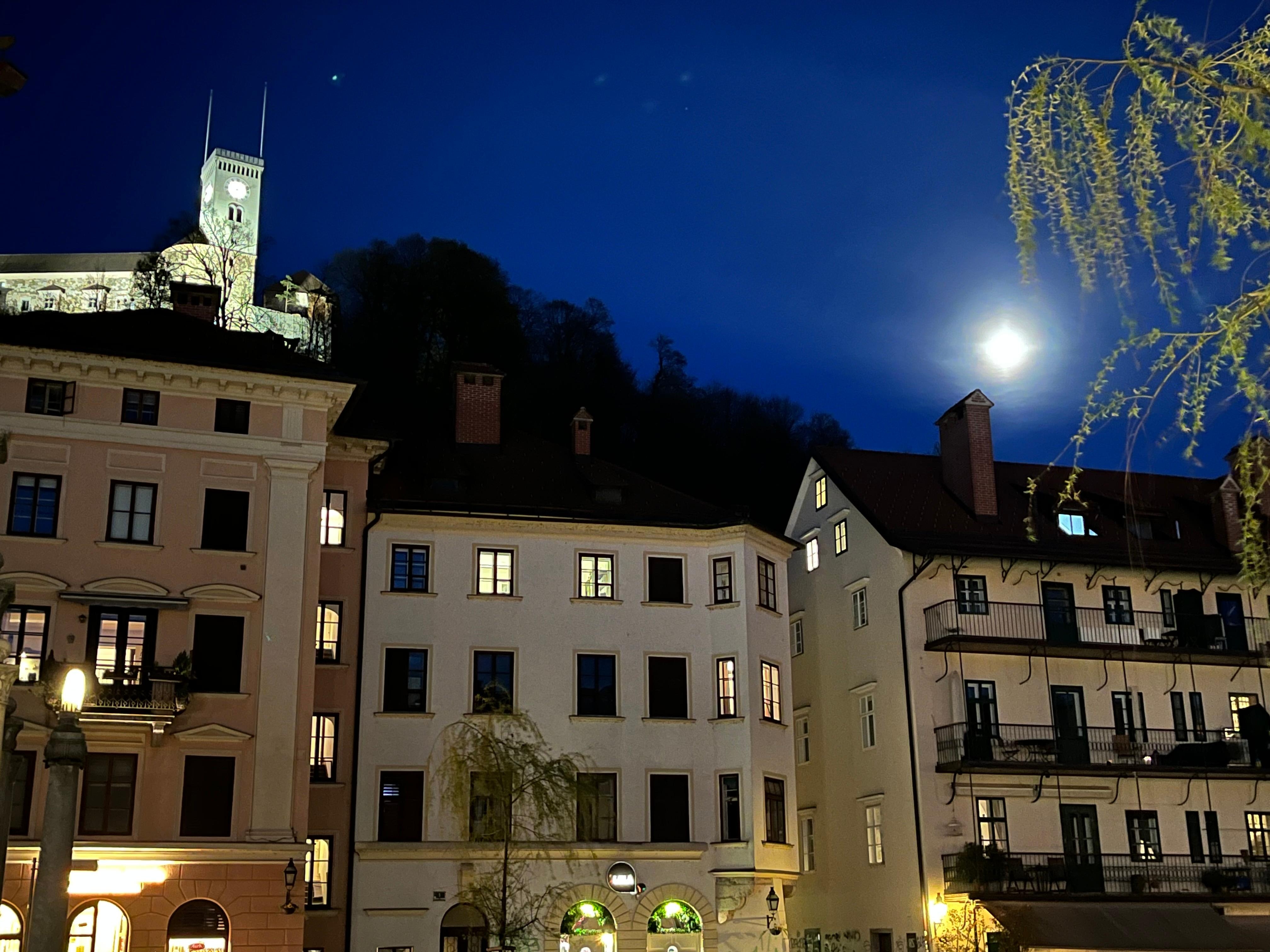 The view when you step outside the hotel at night.