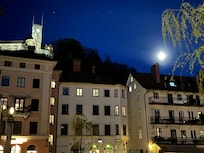 The view when you step outside the hotel at night.